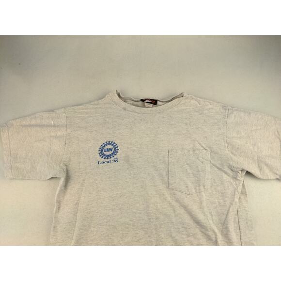Mens Indianapolis UAW Auto Union Local 98 T Shirt Size M White 2 Sided - Picture 3 of 12